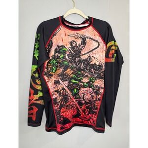 Fusion FG TMNT Rash Guard Mens XL Teenage Mutant Ninja Turtles Long Sleeve Black